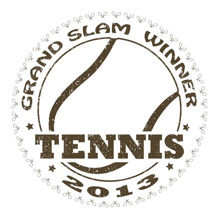 illustration of vintage tennis sport label .  のイラスト素材