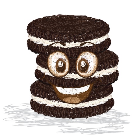 happy cookies cartoon character smiling   のイラスト素材