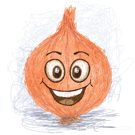 happy onion vegetable cartoon character smiling   のイラスト素材