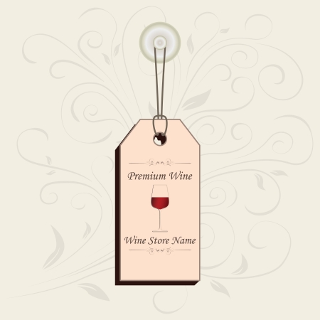 illustration of wine design element with floral ornament background   のイラスト素材