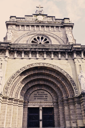 front of manila metropolitan cathedral-basilica, intramuros philippines.の写真素材