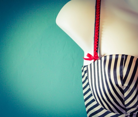 Striped corset against aquaの素材