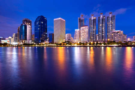 bangkok cityscape at twilight timeのeditorial素材