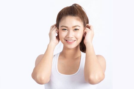 Beautiful Attractive Charming Asian woman smile feeling so confident and happiness with Healthy...