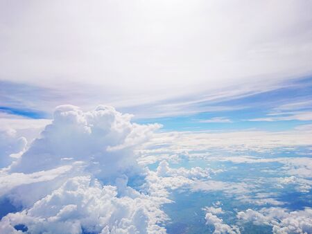 Beautiful sky with cloud from airplane window