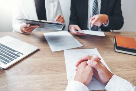 Business People meeting Planning Strategy talking about business plan, progress report for business workの写真素材