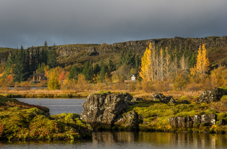 Thingvellir National Park, Iceland in Autumnの写真素材
