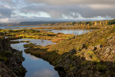 Thingvellir National Park, Iceland in Autumnの写真素材