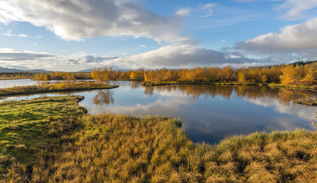 Thingvellir National Park, Iceland in Autumnの写真素材