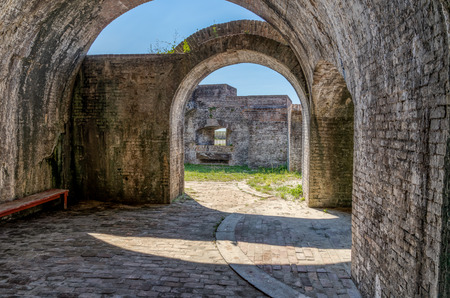 Interior gun emplacements in Ft. Pickens, Floridaの写真素材