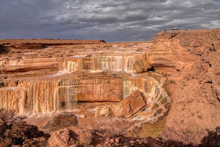 The Grand Falls outside of Flagstaff, Az on near the town of Leupp. Can be seen only a few times a year from either snow melt or monsoon rains.の写真素材