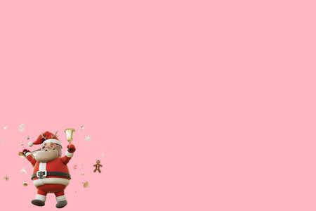 3d illustration santa claus with gifts on christmas dayの写真素材