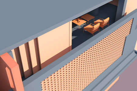 3D illustration, architectural design and interior design workの写真素材