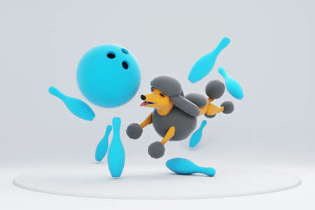 3D illustrations, lots of activities of cute dogsの写真素材