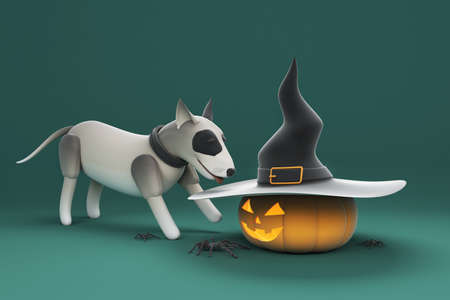 3d illustration cute puppy activitiesの写真素材