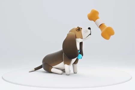 3D illustrations, lots of activities of cute dogsの写真素材