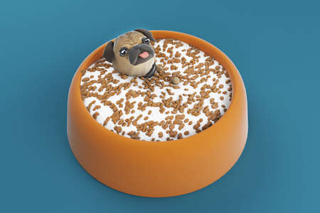 3D illustrations, lots of activities of cute dogsの写真素材