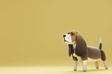 3D illustrations, lots of activities of cute dogsの写真素材