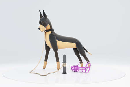 3D illustrations, lots of activities of cute dogsの写真素材