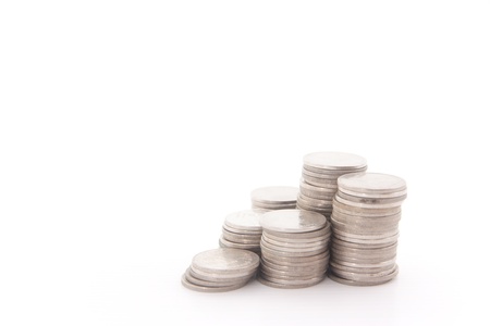 Stack money on a white isolate