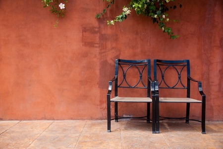 Brown background with a climberの写真素材