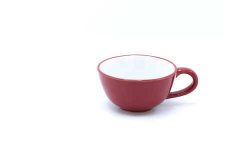 Red coffee cup on white backgroundの写真素材