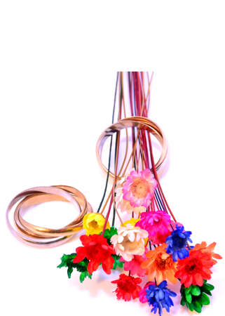 Alliances and flowersの写真素材