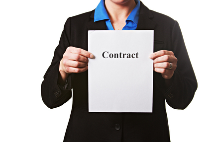 Businesswoman contractの写真素材