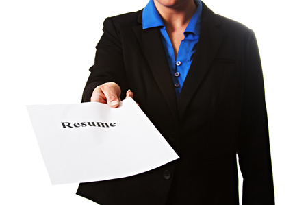 Businesswoman with resumeの写真素材