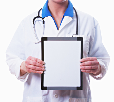 Doctor Holding a blank signの写真素材