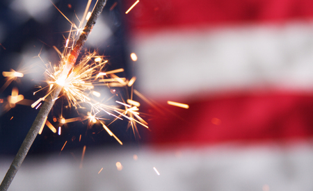 Fourth of July Sparklerの写真素材