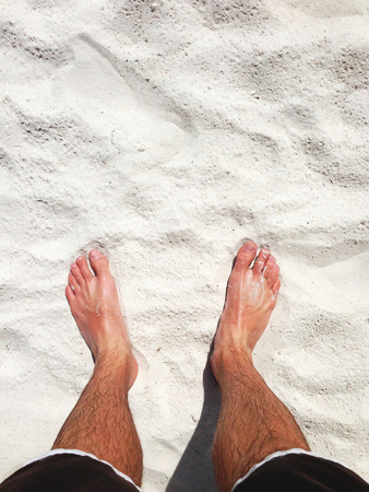 Standing on beachの写真素材