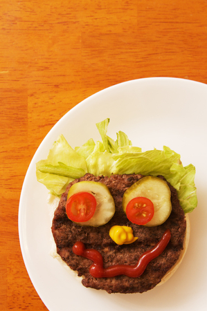 Hamburger Plate Faceの写真素材