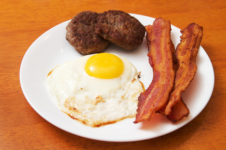 Bacon eggs and sausageの写真素材