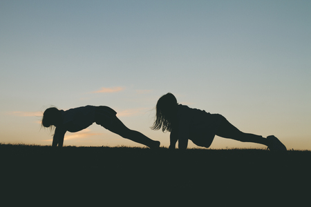 Little girl Push upsの写真素材