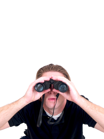 Man using Binocularsの写真素材
