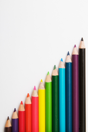Coloring Pencils on white backgroundの写真素材