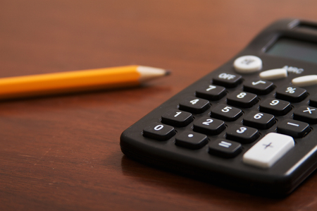 Pencil and Calculatorの写真素材