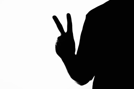 Peace Sign Handの写真素材