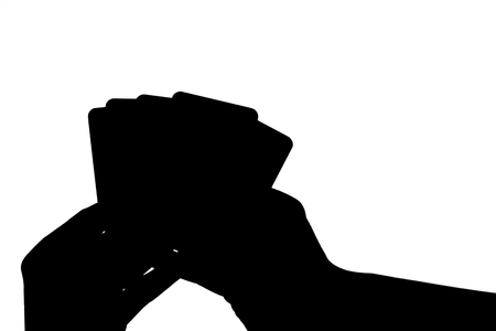 Card Hand Silhouetteの写真素材