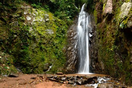 Landscape view of the Hanuman waterfall in the central jungle. Chanchamayo, Peruの写真素材