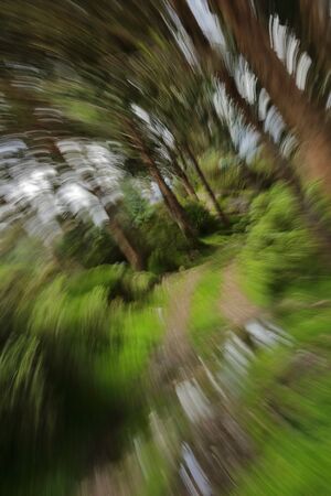 photo achieved by a zoom stroke and rotating the camera at the same timeの写真素材