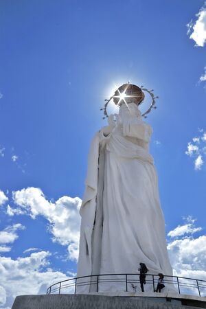Concepcion. June 15, 2014 - It is the highest statue of the Immaculate Virgin of Peru.のeditorial素材