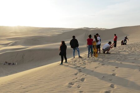 Huacachina, Ica. November 30, 2019 - a view of the amount of tourism and activities available when visiting the Huacachina oasis in Ica-Peru.のeditorial素材