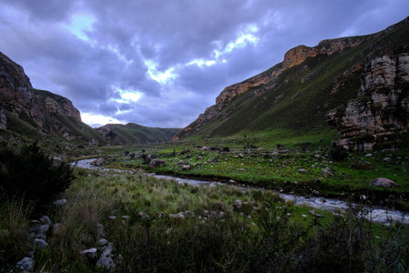 Beautiful tourist landscape in Shucto Canyon, an imposing and beautiful place full of nature from...