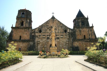 a century old spanish Roman  Catholic churchの写真素材