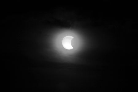 partial solar eclipse late in the afternoon
