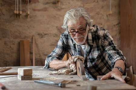Senior carpenterの写真素材