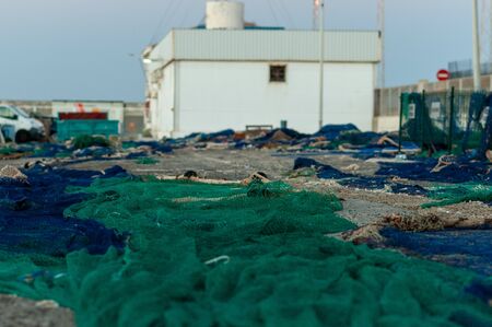 Fishing nets on the ground