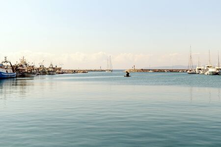 Fishing boats docked in port